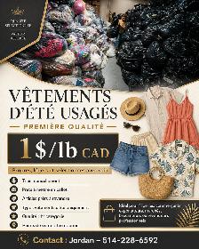 Vêtements été 1$/lb — Triés main, propres, prêts à vendre