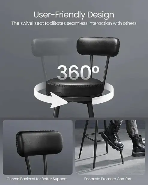 Brand New Set of 2 swivel Barstools Selling at $178 - Photo 4