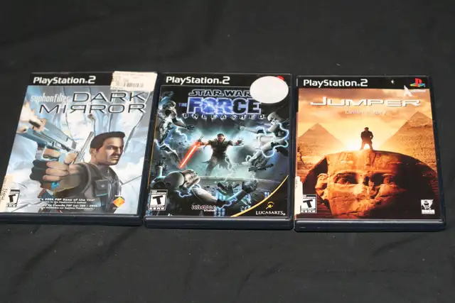 PLAYSTATION 2 GAMES: STAR WARS, SYPHON FILTER, JUMPER