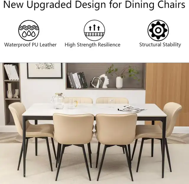 Brand New MMW Waterproof PU Leather Dining Chair Special $59 - Photo 6