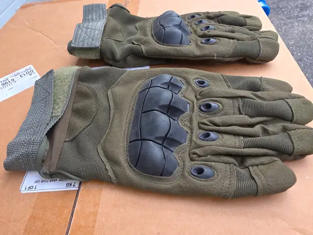 Military Green Motorcycle Riding Gloves - Photo 5