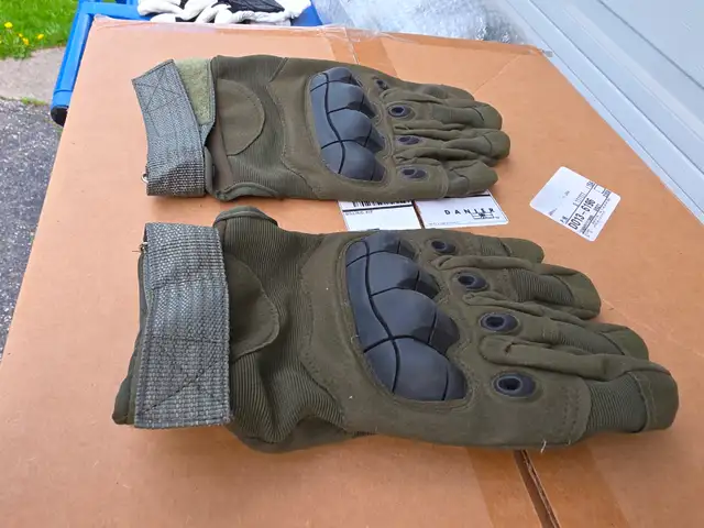 Military Green Motorcycle Riding Gloves - Photo 7