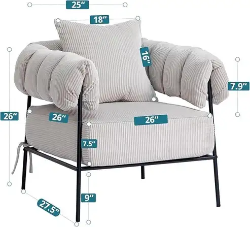 Brand New Elegant Corduroy Accent Chair $159 - Photo 5