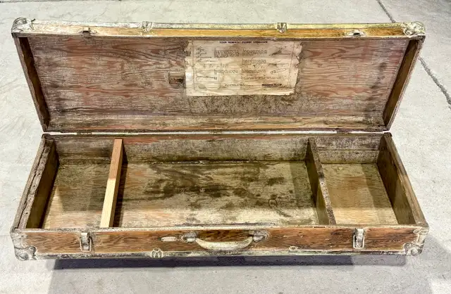 Vintage Wooden Tool Box/Storage Trunk (w Ornate Metal Hardware) - Photo 4
