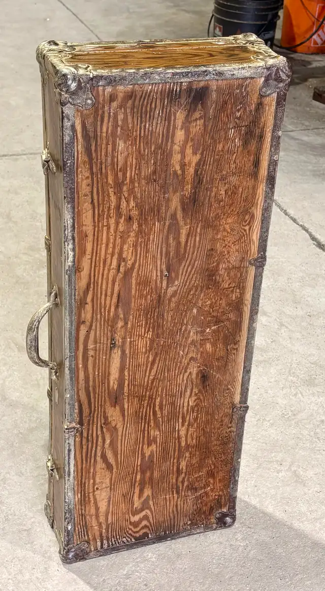 Vintage Wooden Tool Box/Storage Trunk (w Ornate Metal Hardware) - Photo 7