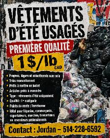 Vetements ete 1$/lb — Livraison Rive-Nord (Laval, Repentigny, Ma