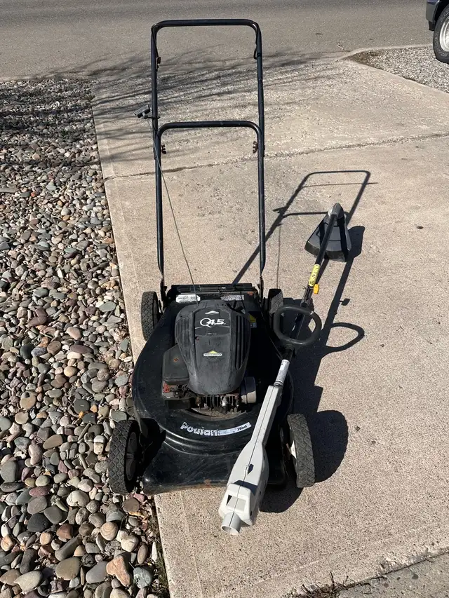 gas lawn mower and trimmer