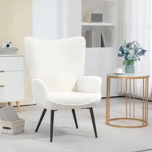 Brand New Upholstered Sherpa Fluffy Armchair $189 - Photo 3