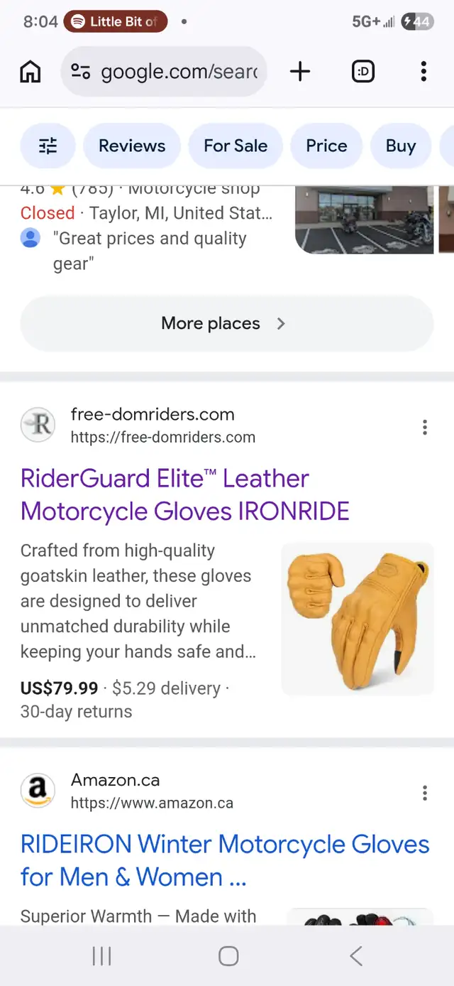 Ride Guard Elite Ironride Motorcycle Leather Short Tan Gloves - Photo 2