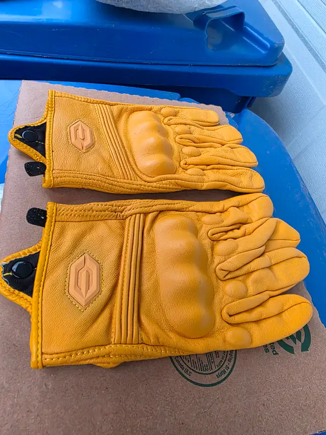 Ride Guard Elite Ironride Motorcycle Leather Short Tan Gloves - Photo 7