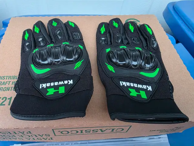Kawasaki Mesh Motorcycle Short Riding Gloves - Photo 3
