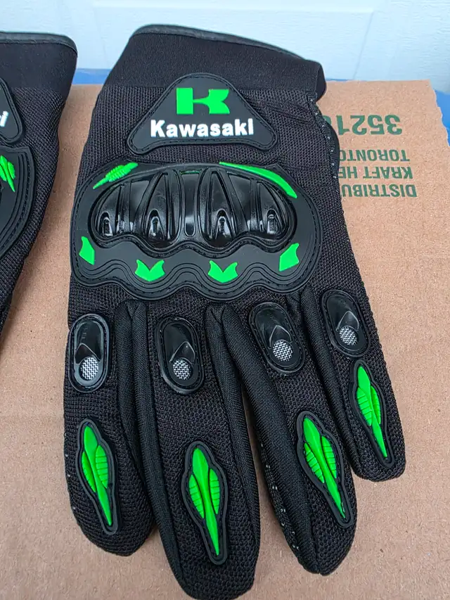 Kawasaki Mesh Motorcycle Short Riding Gloves - Photo 7