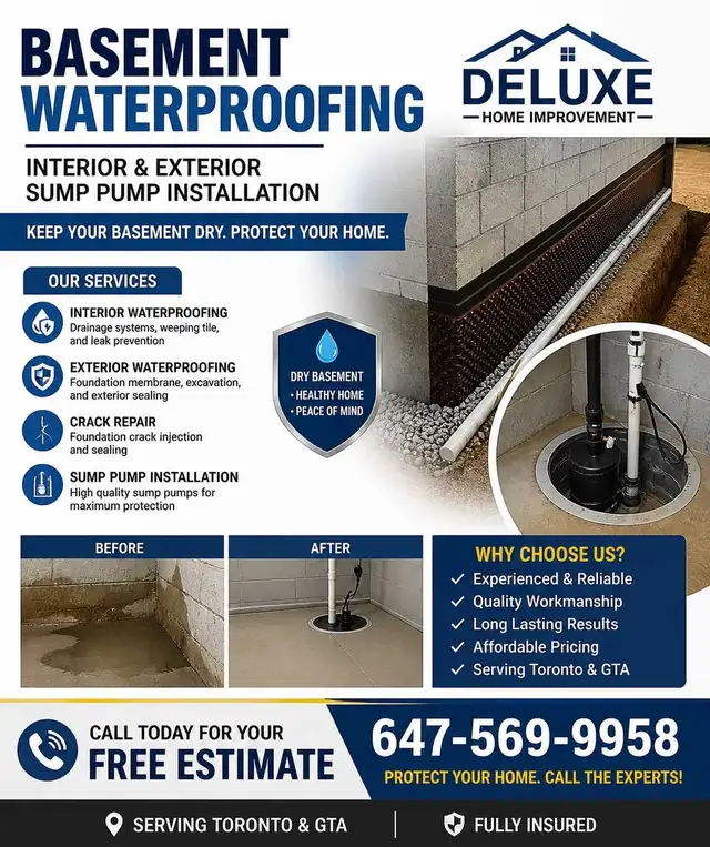 BASEMENT WATERPROOFING SERVICE TORONTO GTA
