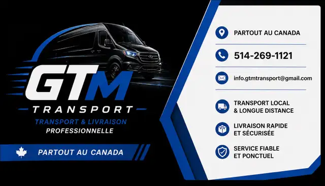 Transport / Livraison rapide – Partout au Canada