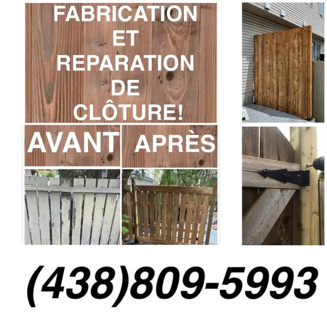 fabrication et réparation de clôture de bois ,escalier,balcon