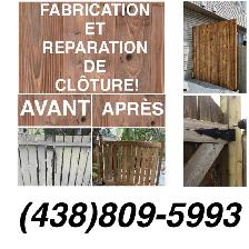 fabrication et réparation de clôture de bois ,escalier,balcon
