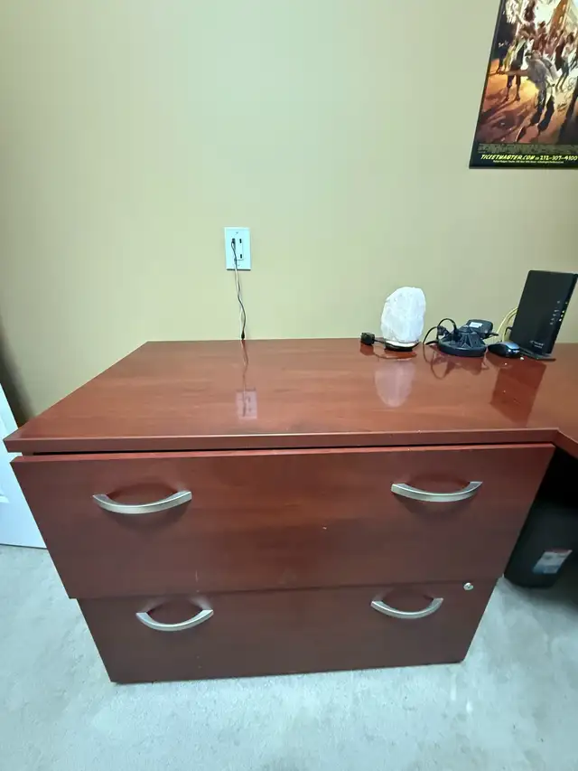 Free office desk, filing cabinet and hutch - Photo 4