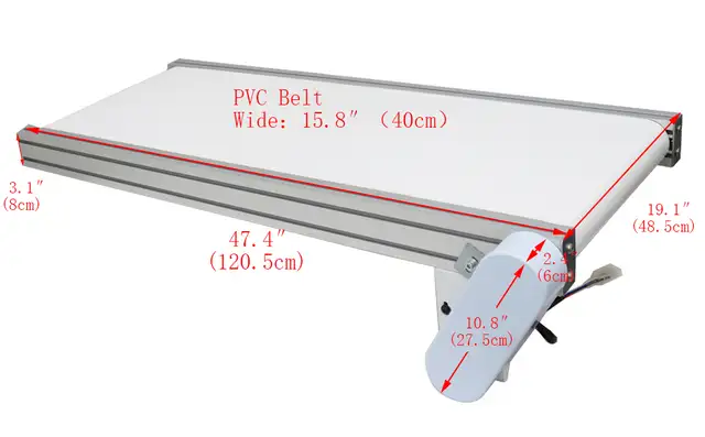 47.215.7' White PVC Mesa Belt Conveyor Power Slider Bed 230555 - Photo 10