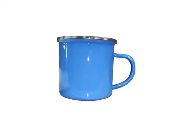 10Pc 12oz Fine Enamel Cup Silver Lip Mug Heat Press 000995 - Photo 7