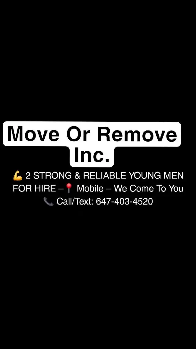 2 STRONG & RELIABLE YOUNG MEN FOR HIRE – WE COME TO YOU!