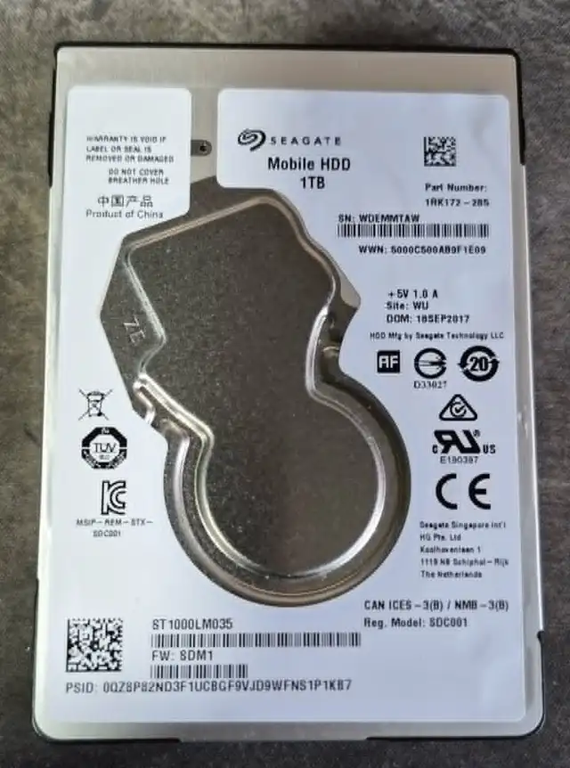 SEAGATE 1TB LAPTOP HDD  – TESTED • HEALTHY • READY - $30