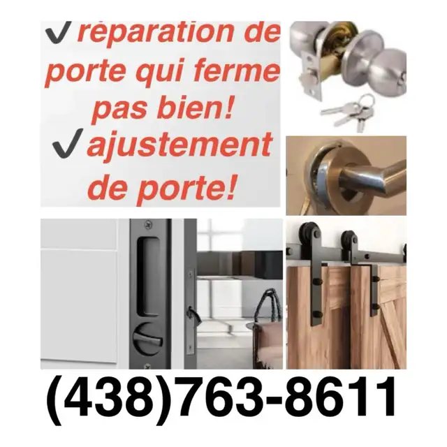 réparation et ajustement de porte…cadrage de porte!