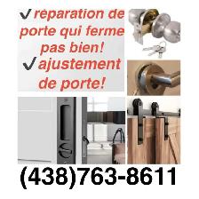 réparation et ajustement de porte…cadrage de porte!