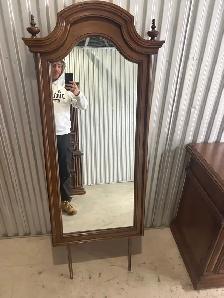 Free delivery used Vintage Ornate Wooden Wall Mirror - Photo 2