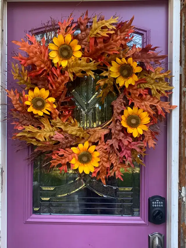 Great condition. Sunflower wreath. 30" - Photo 3
