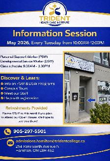 FREE Info Sessions at Trident Healthcare Institute - Hamilton