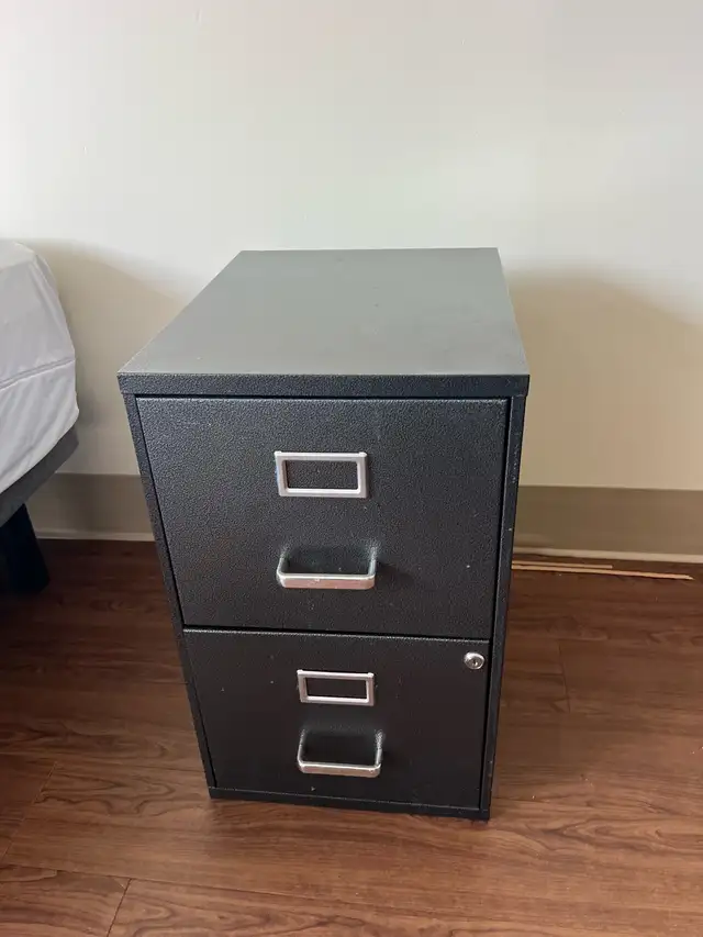 Free delivery used Black 2-Drawer Filing Cabinet - Photo 2