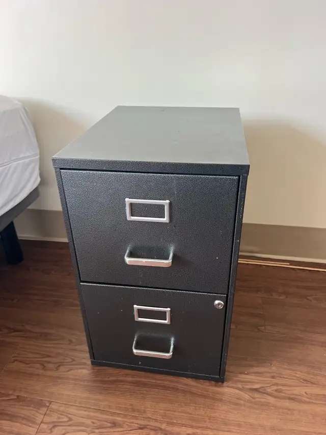 Free delivery used Black 2-Drawer Filing Cabinet - Photo 3