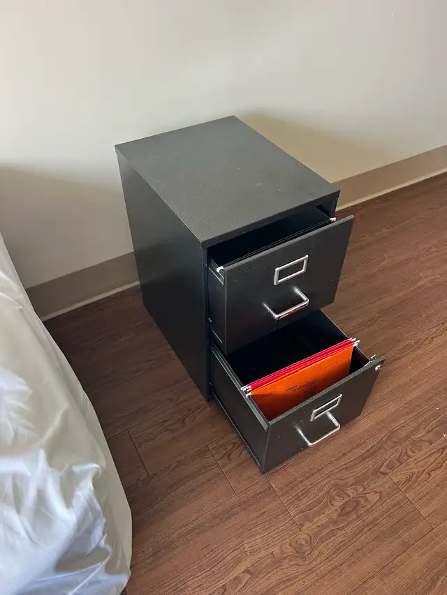 Free delivery used Black 2-Drawer Filing Cabinet - Photo 9