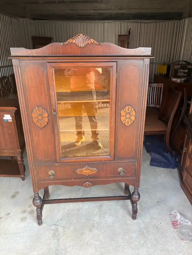 Free delivery antique Vintage Wooden Display Cabinet