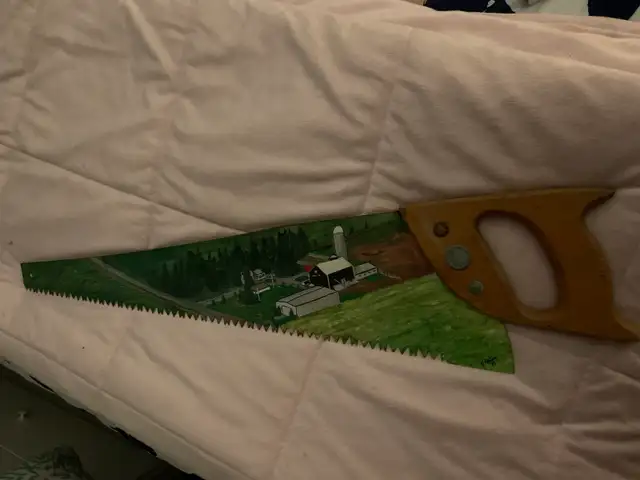 Vintage Hand painted saw