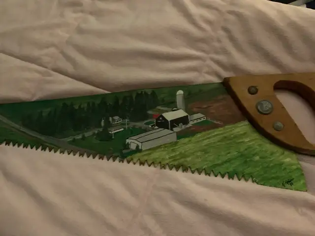 Vintage Hand painted saw - Photo 2
