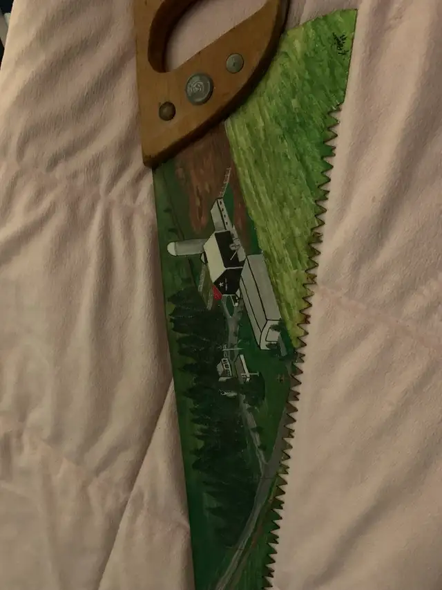Vintage Hand painted saw - Photo 3