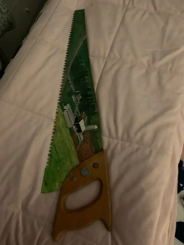 Vintage Hand painted saw - Photo 4