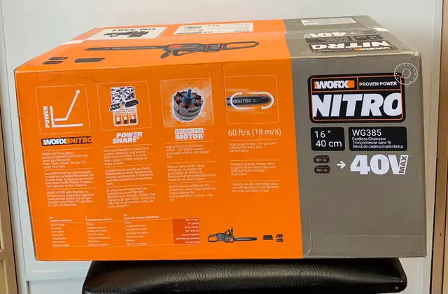 Worx WG385 40v (16"/ 40cm) Battery Powered Chainsaw - Photo 3