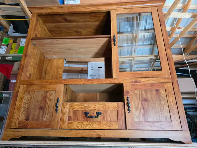 Entertainment Unit TV Stand Stereo Component Cabinet W 1 Drawer - Photo 2