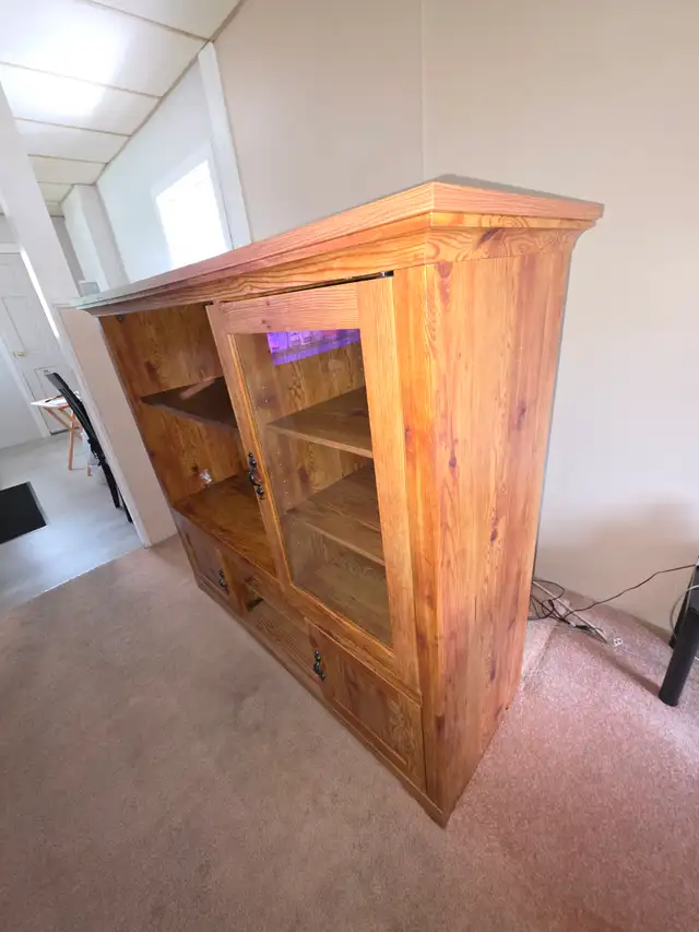 Entertainment Unit TV Stand Stereo Component Cabinet W 1 Drawer - Photo 6