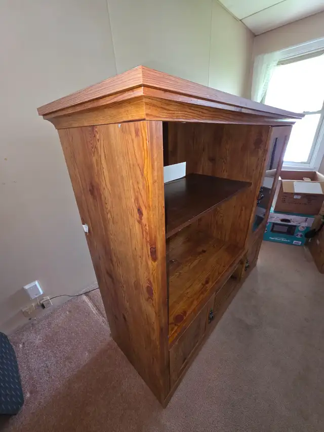 Entertainment Unit TV Stand Stereo Component Cabinet W 1 Drawer - Photo 7