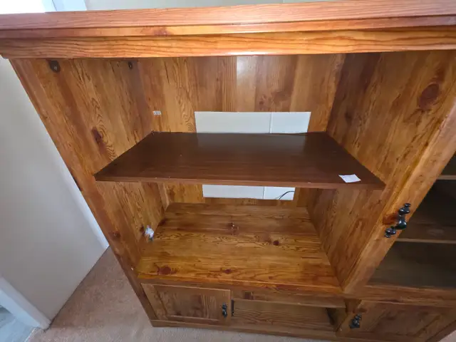 Entertainment Unit TV Stand Stereo Component Cabinet W 1 Drawer - Photo 9