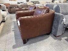 Brown leather accent chairs set of 2 - Photo 2