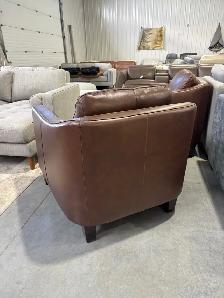 Brown leather accent chairs set of 2 - Photo 3