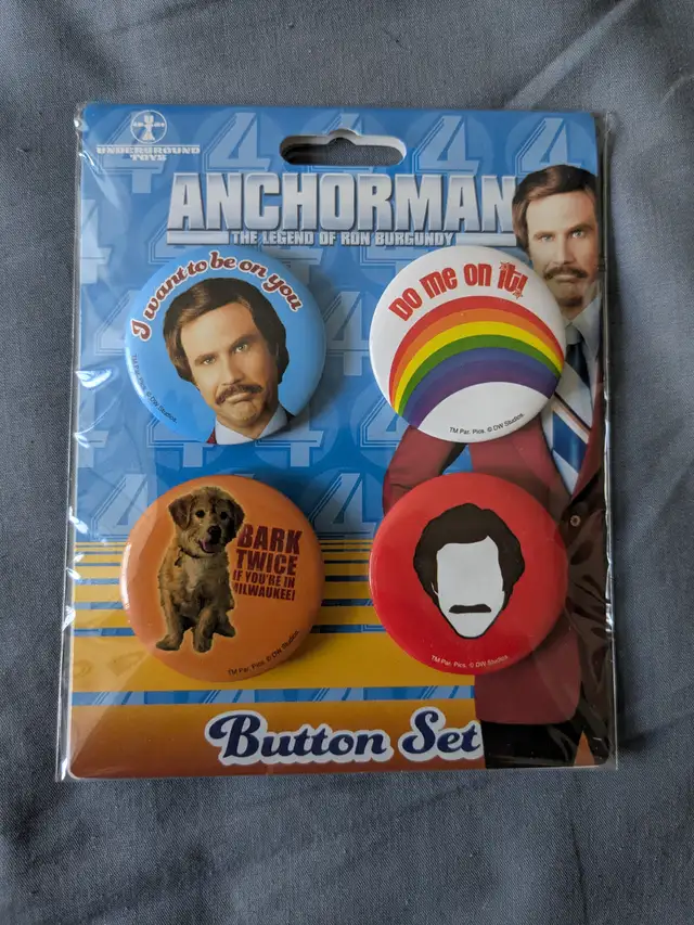 Anchorman Collectable Buttons
