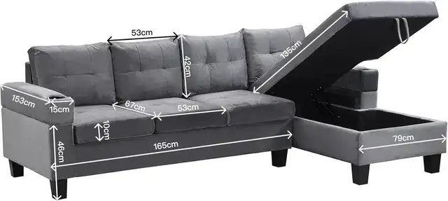 Brand New 4-Seater L-Shaped Sectional Sofa with Storage $720 - Photo 3