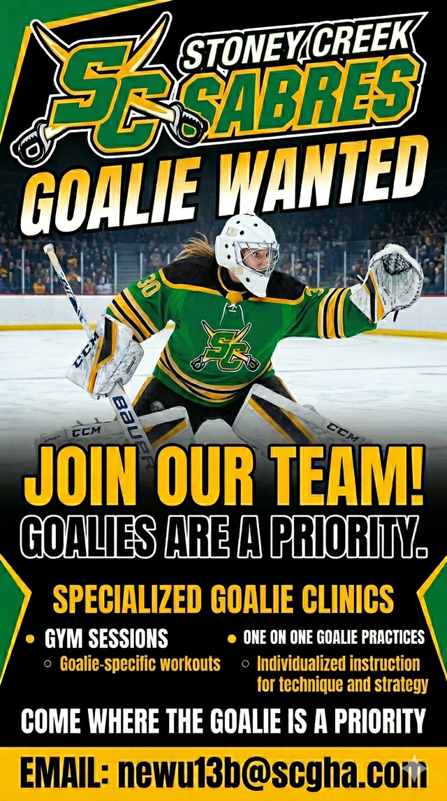 Stoneycreek Sabres U13B goalie  wanted - Photo 2