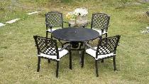 Brand New 5pcs Round Cast Aluminum Dining Set BBQ Table $1499