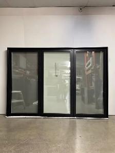 10658BP Fenêtre Battant PVC Noir 3 sect 2 ouvr 93 1/2 x 65 1/4